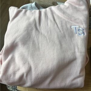 Light Pink Sweatshirt with Embroidered Logo